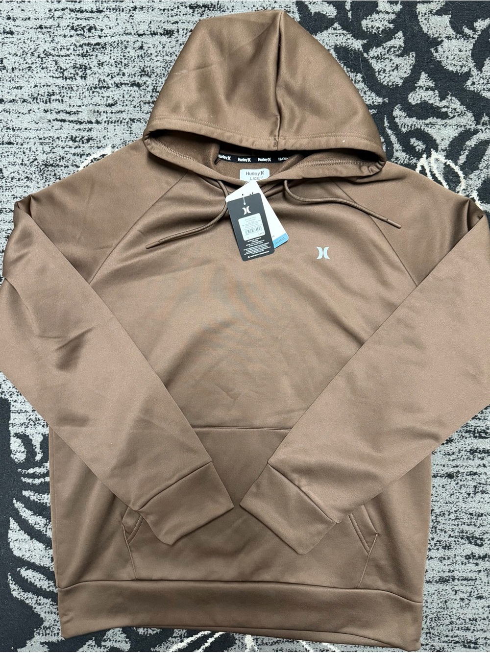 Hurley Brown Hoodie with Light Blue Logo